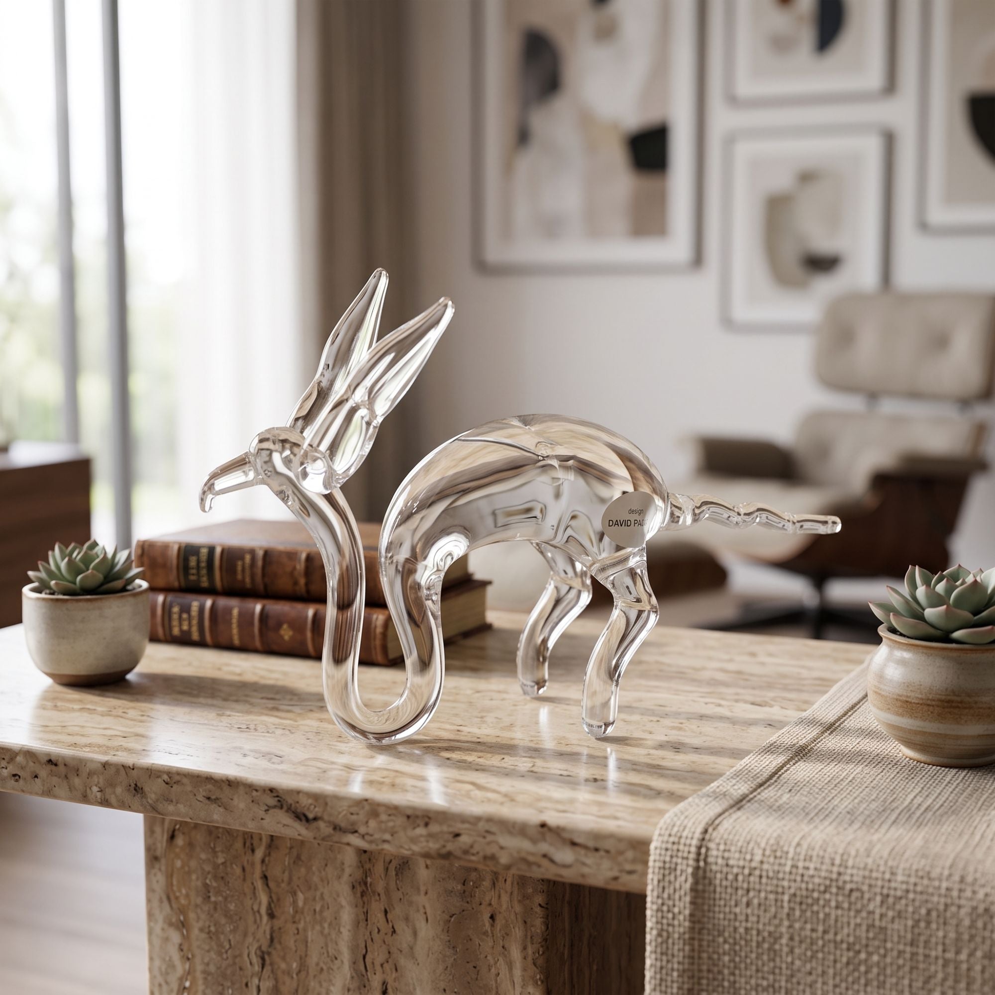 Statua In Cristallo Lepre Coniglio Colle Vilca