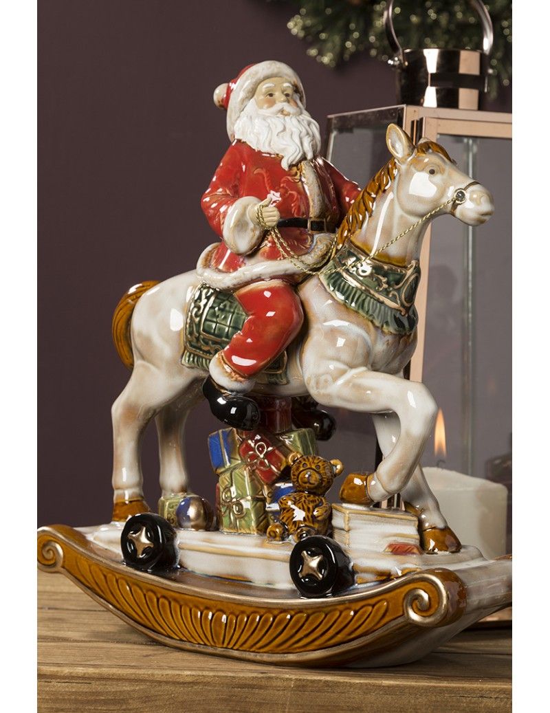 Babbo Natale Su Cavallo Porcellana Brandani