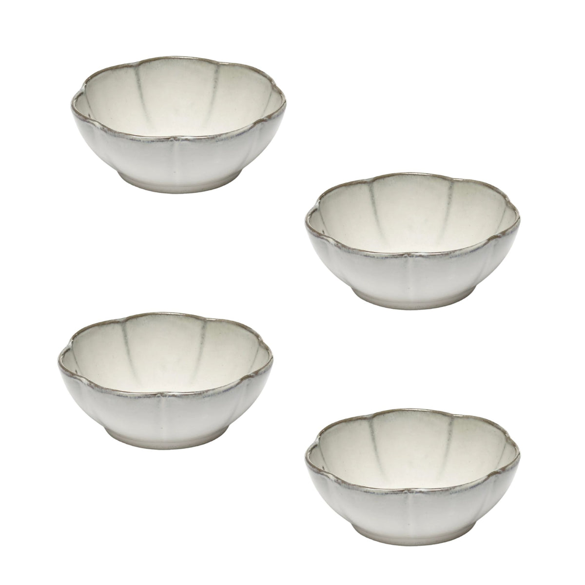 Set of 4 Bowl Ribbed White Inku Serax