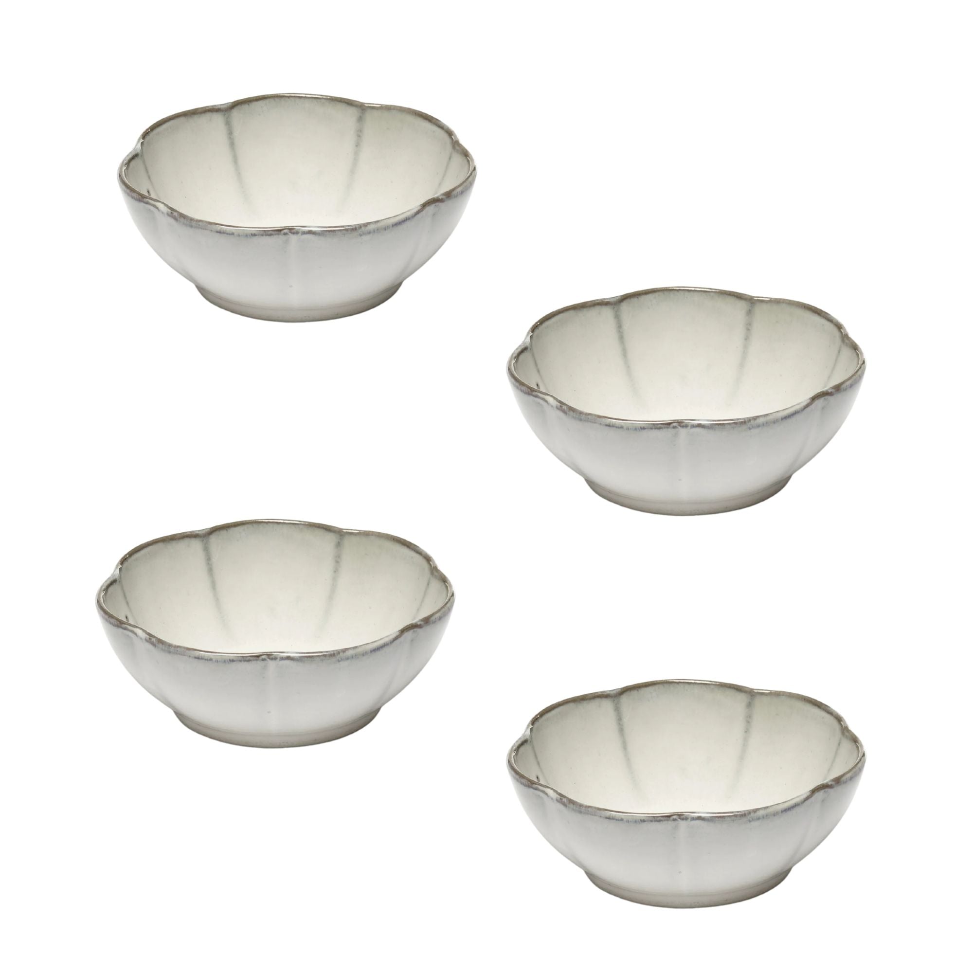Set of 4 Bowl Ribbed White Inku Serax