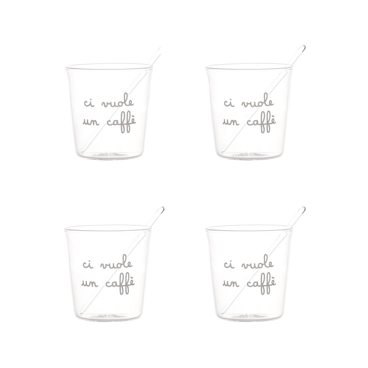 Set 4 Bicchieiri Espresso Ci Vuole un Caffè Simple Day