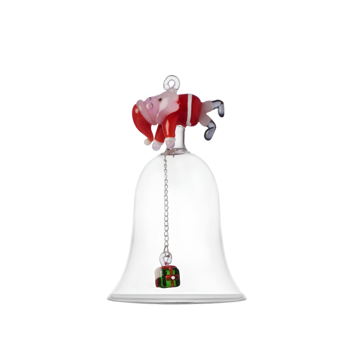 Set 2 Campane Babbo Natale Che Dorme Con Regalo Verde Ichendorf