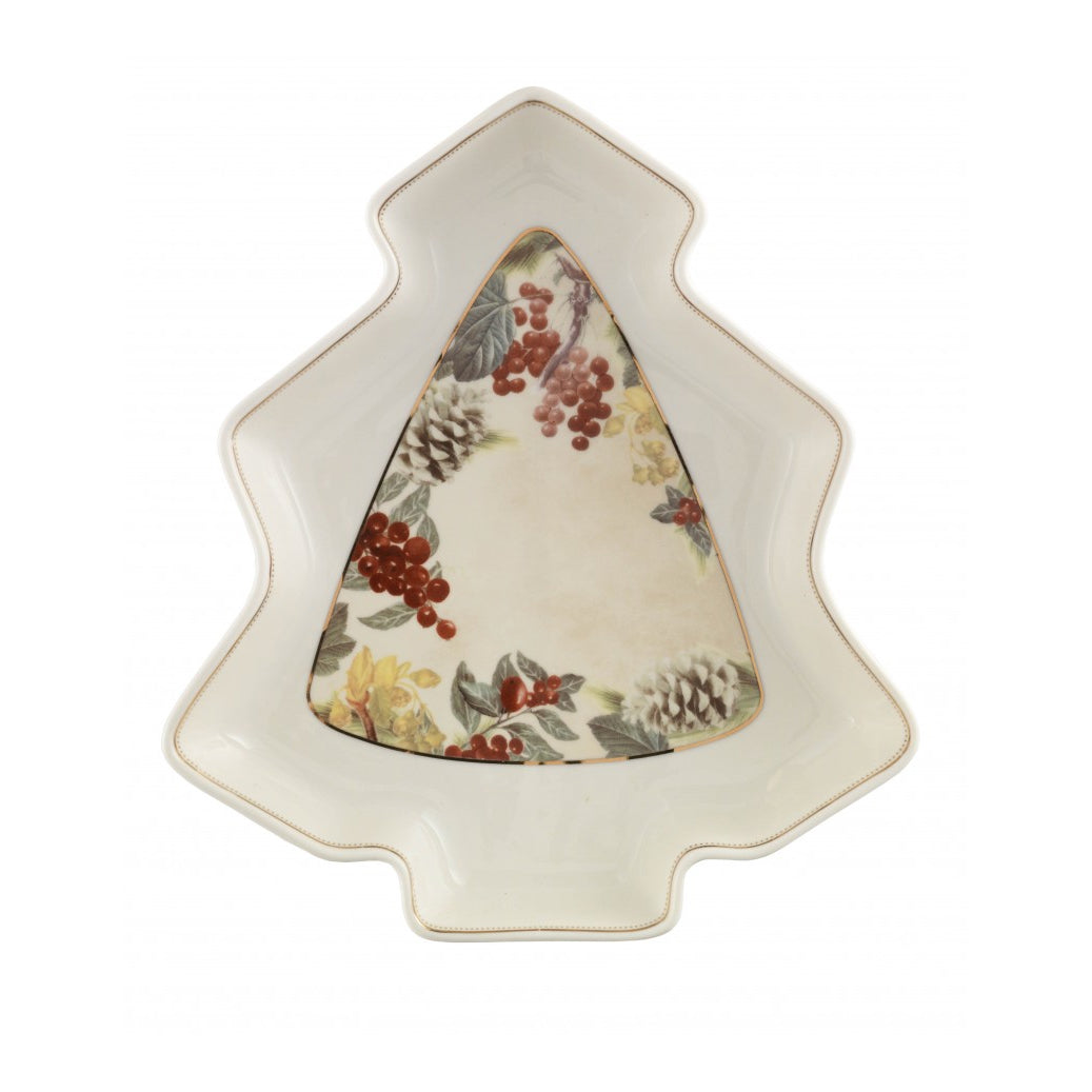 Antipastiera Albero Sottobosco Porcellana Brandani