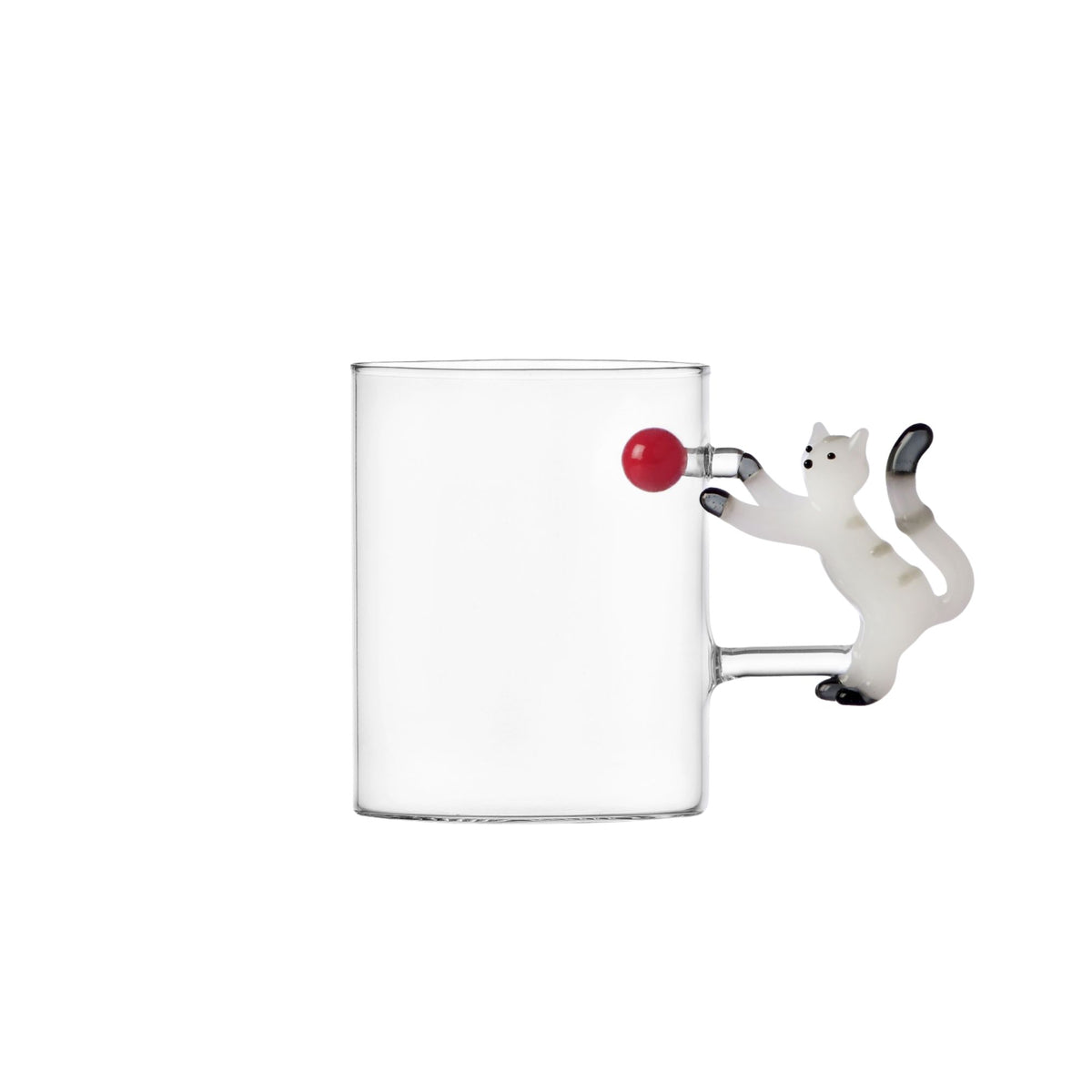 Set 2 Mug Gatto Bianco Con Palla Rossa Ichendorf