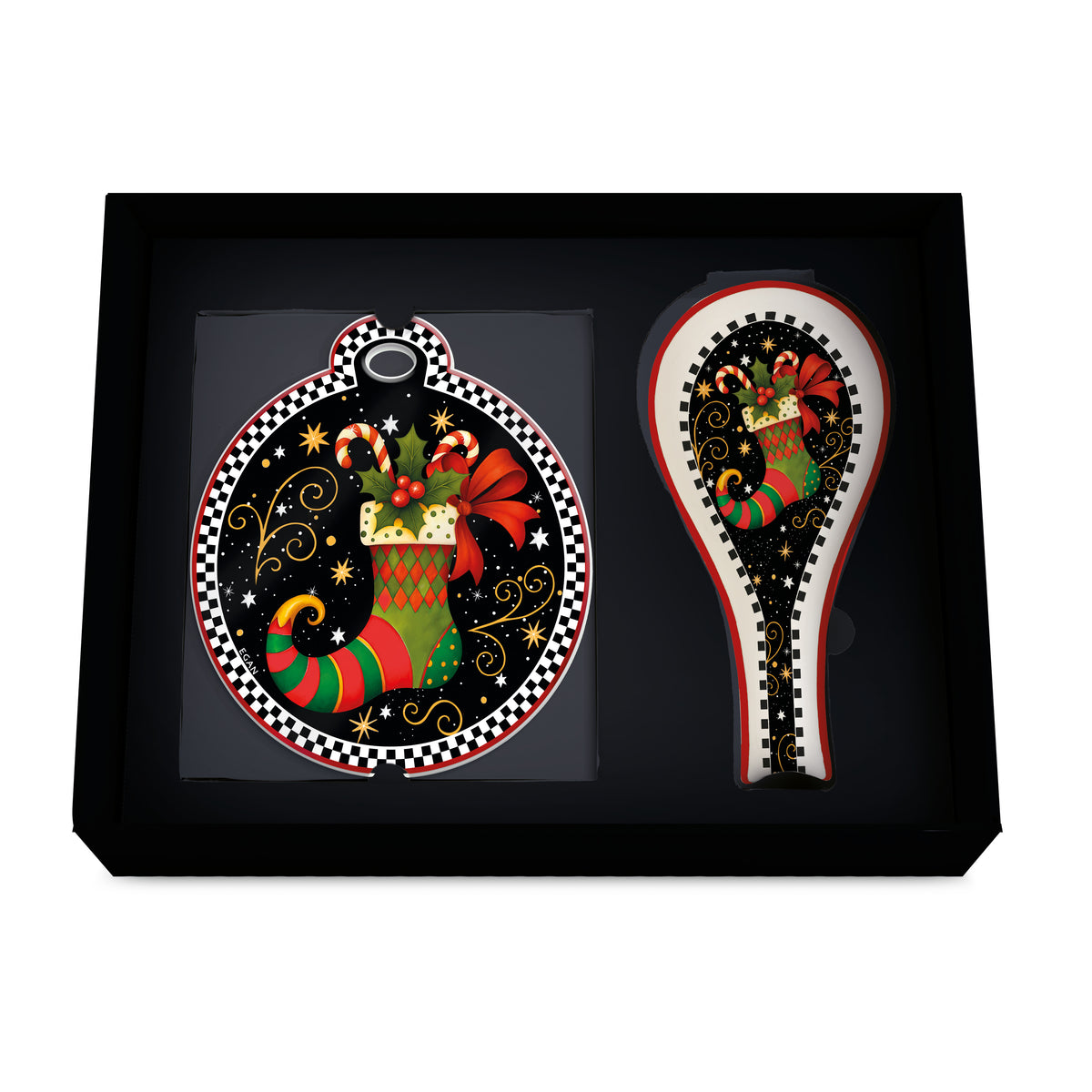 Set Sotto Pentola E Porta Mestolo Calza Nero Natale 2026 Egan