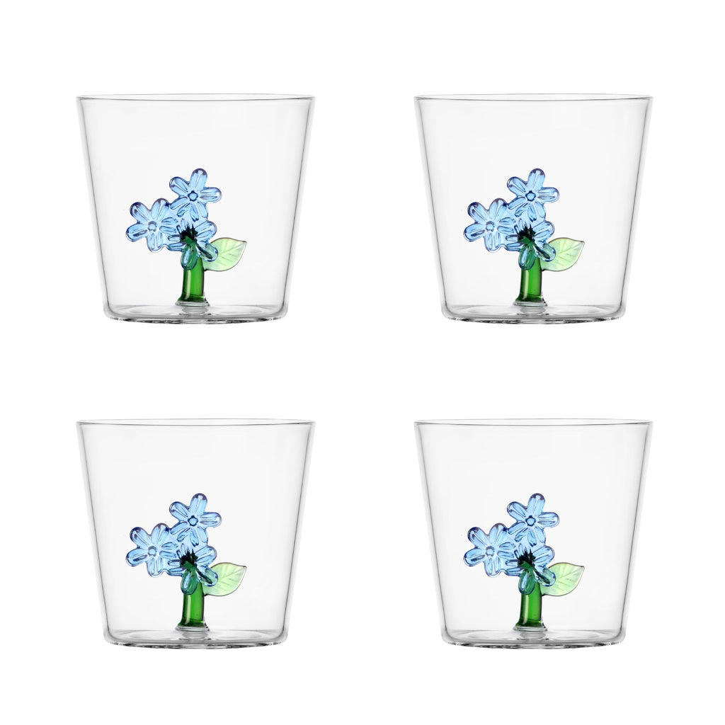 Set 4 Tumbler fiore azzurro interno Ichendorf