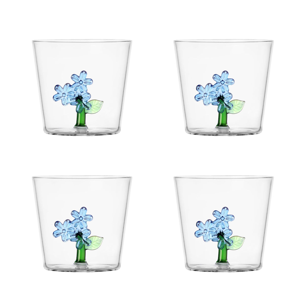 Set 4 Tumbler fiore azzurro interno Ichendorf