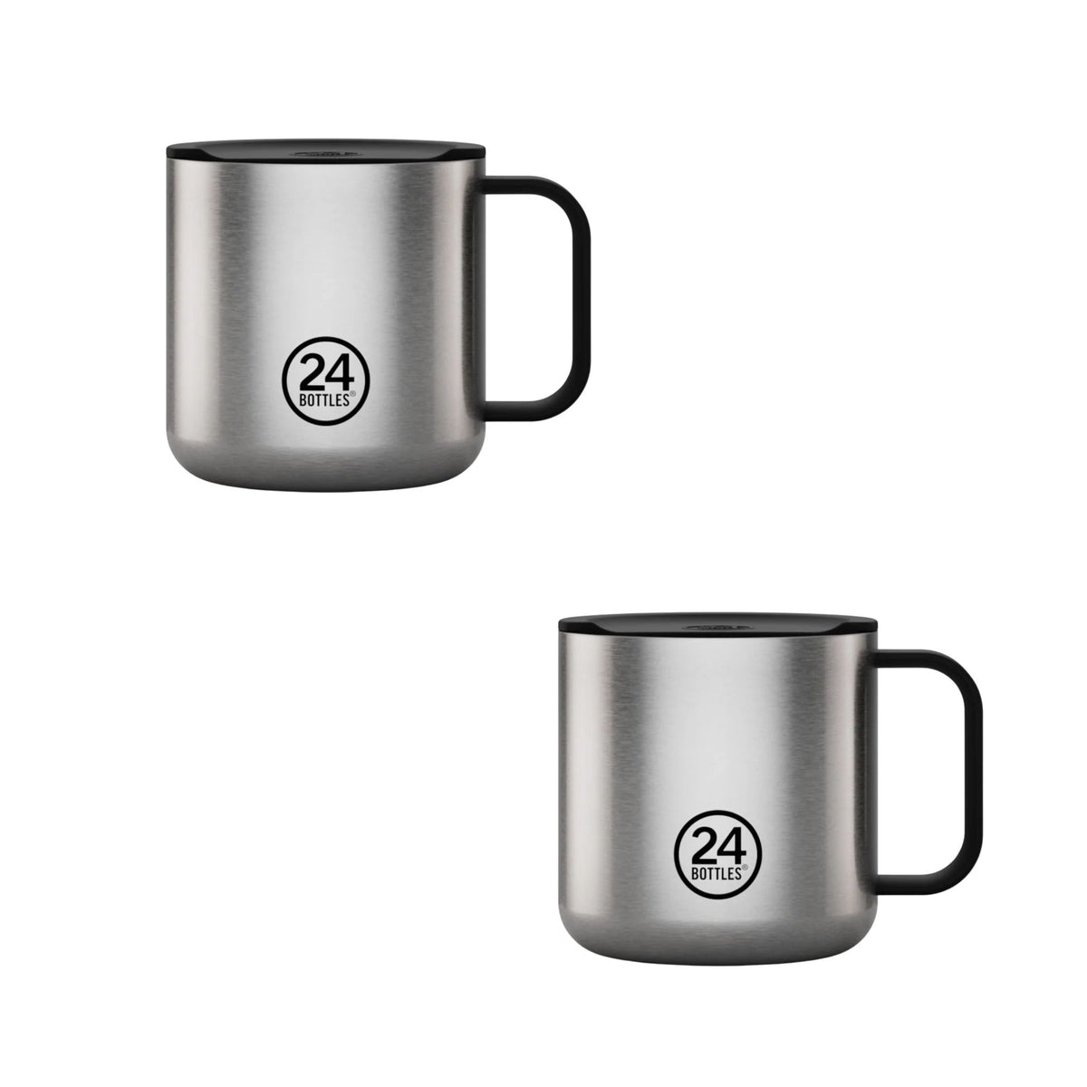 Casa Set 2 Mug Brushed Steel 24bottles