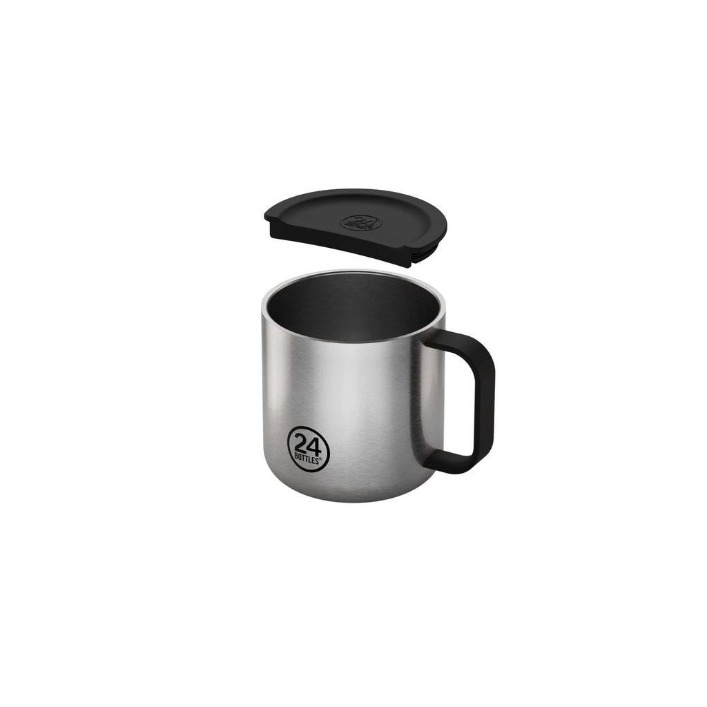 Casa Set 2 Mug Brushed Steel 24bottles