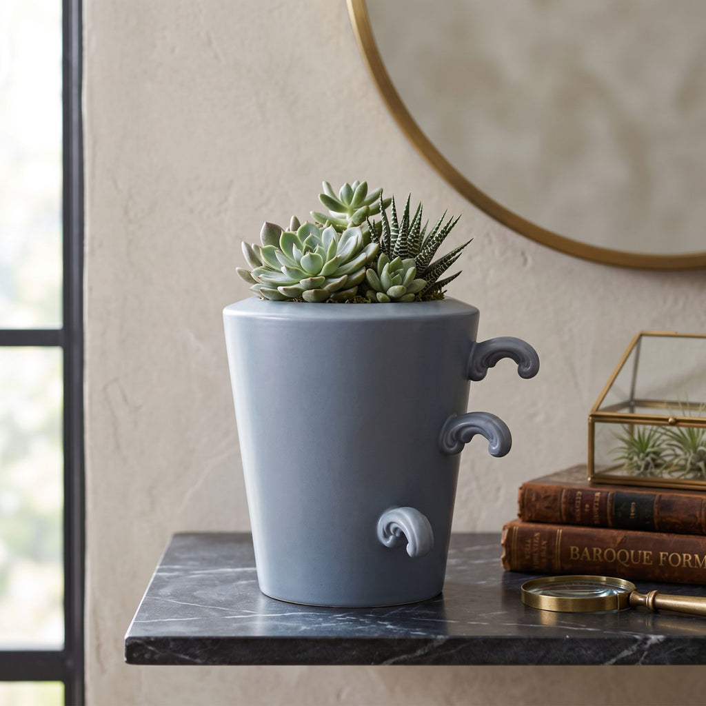Vaso cutted conic grigio Rebirth By Ceramiche Ml