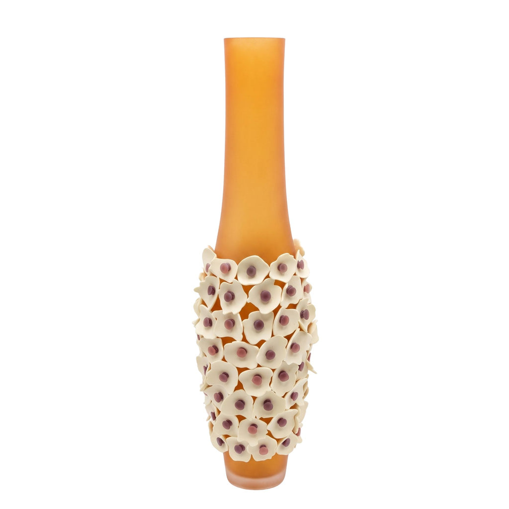 Vaso Alto Arancio Con Petali In Silicone Edg