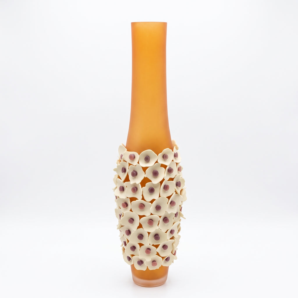 Vaso Alto Arancio Con Petali In Silicone Edg