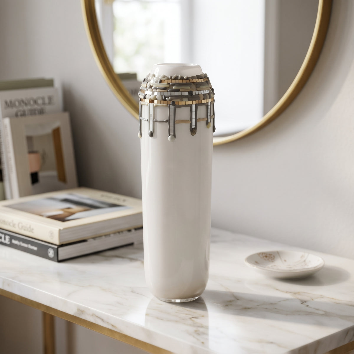Vaso Alto Bianco Dececoro In Silicone Edg