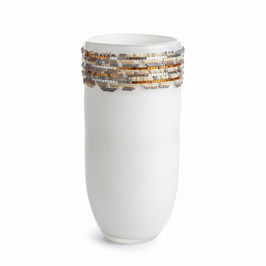 Vaso Largo Bianco Decoro In Silicone Edg