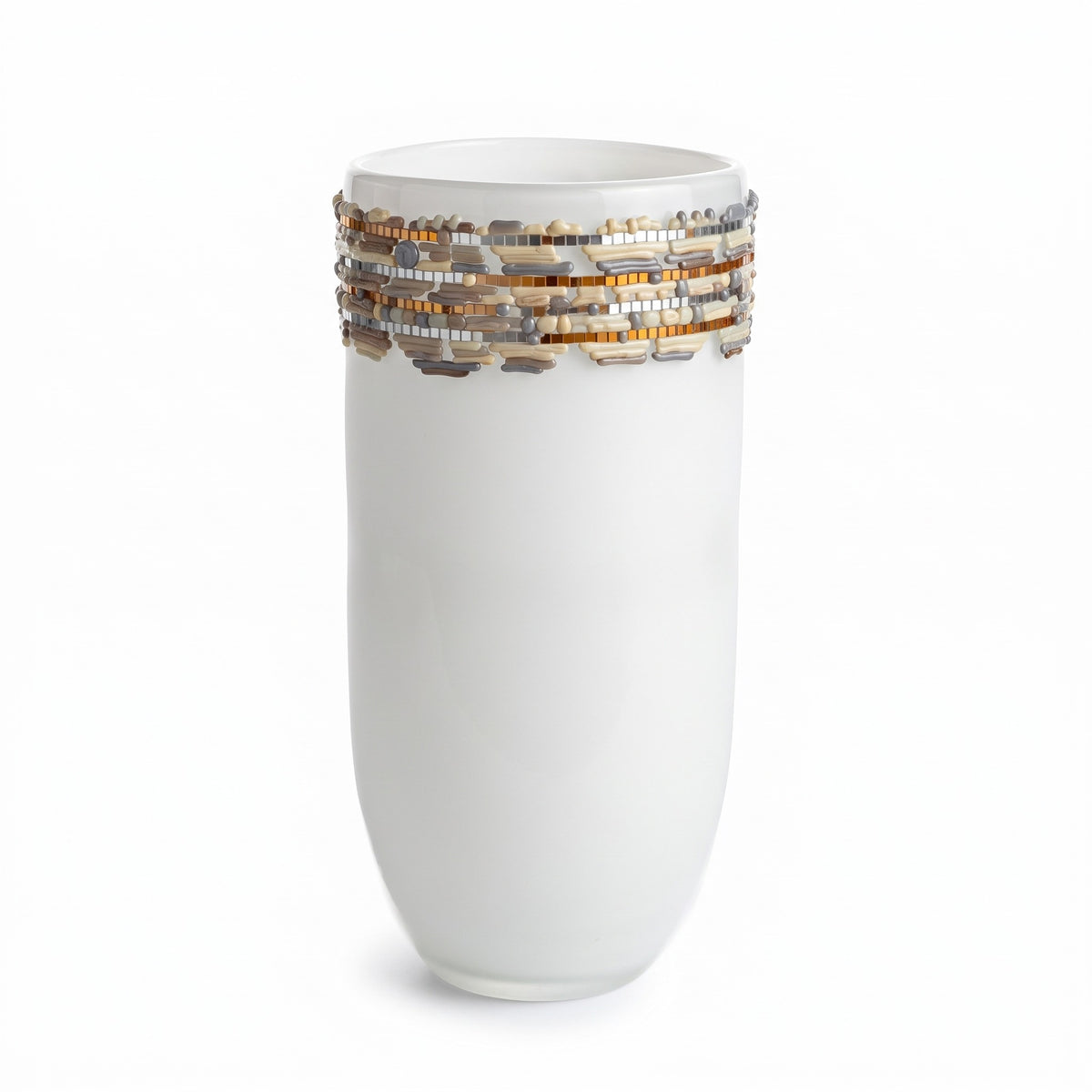 Vaso Largo Bianco Decoro In Silicone Edg