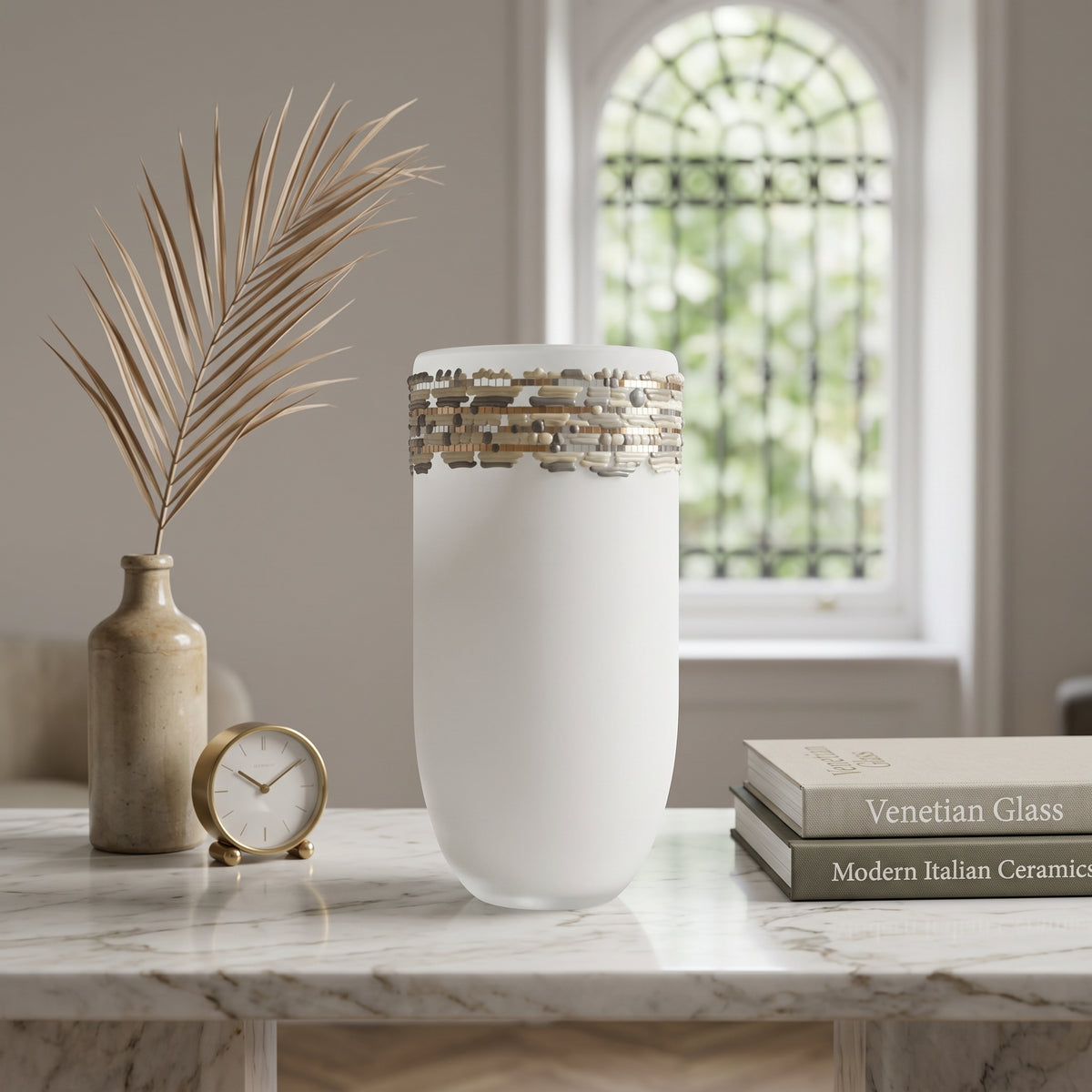 Vaso Largo Bianco Decoro In Silicone Edg