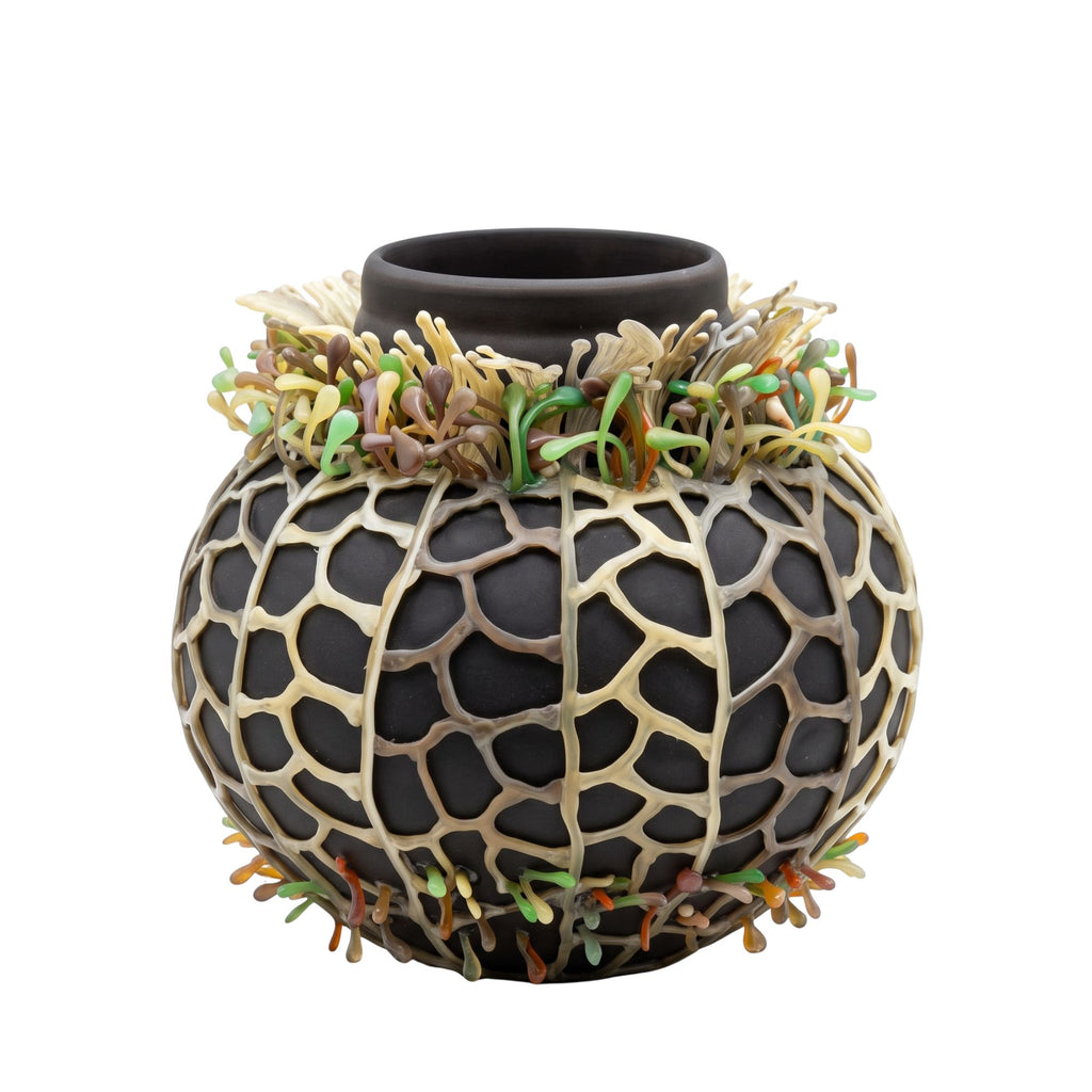 Vaso Basso Marrone Con Petali In Silicone Edg