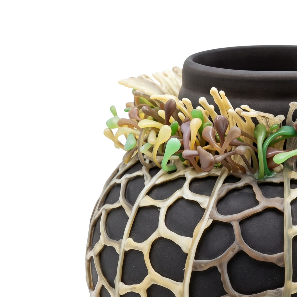 Vaso Basso Marrone Con Petali In Silicone Edg