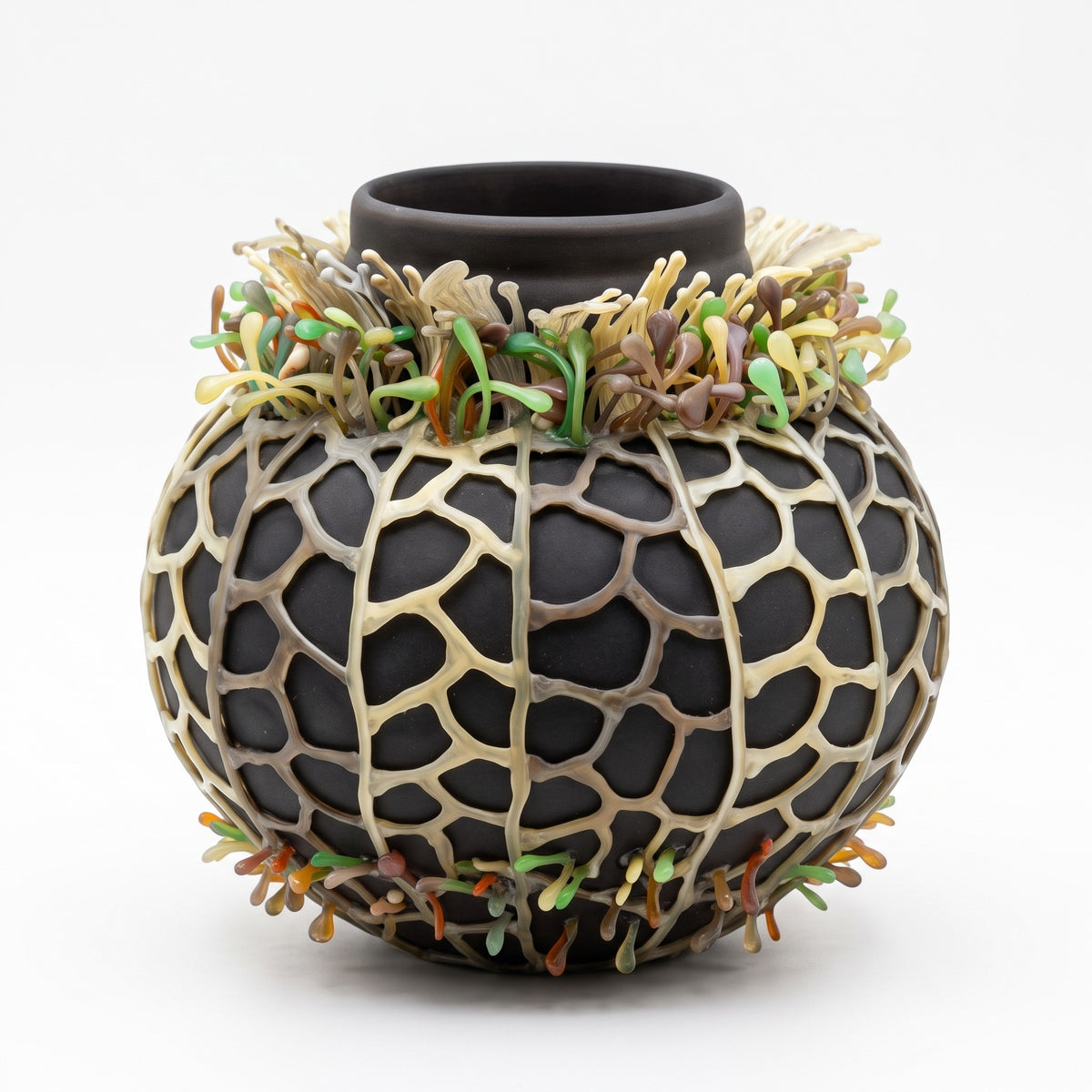 Vaso Basso Marrone Con Petali In Silicone Edg