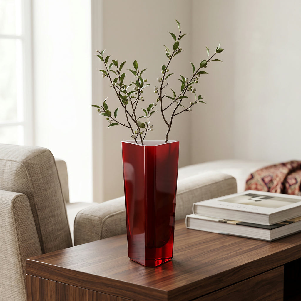 Vaso Triangolo Rosso Luminos Rogaska