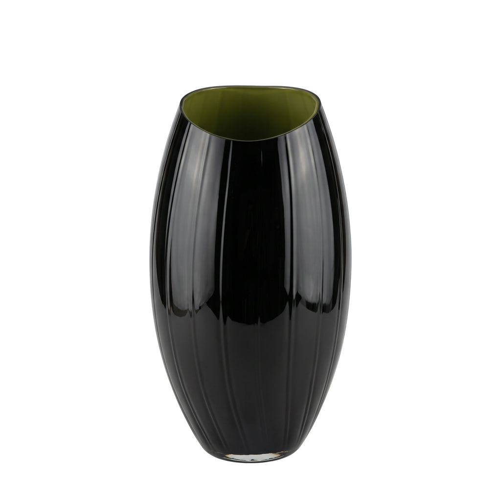 Vaso In Cristallo Nero E Verde Rogaska