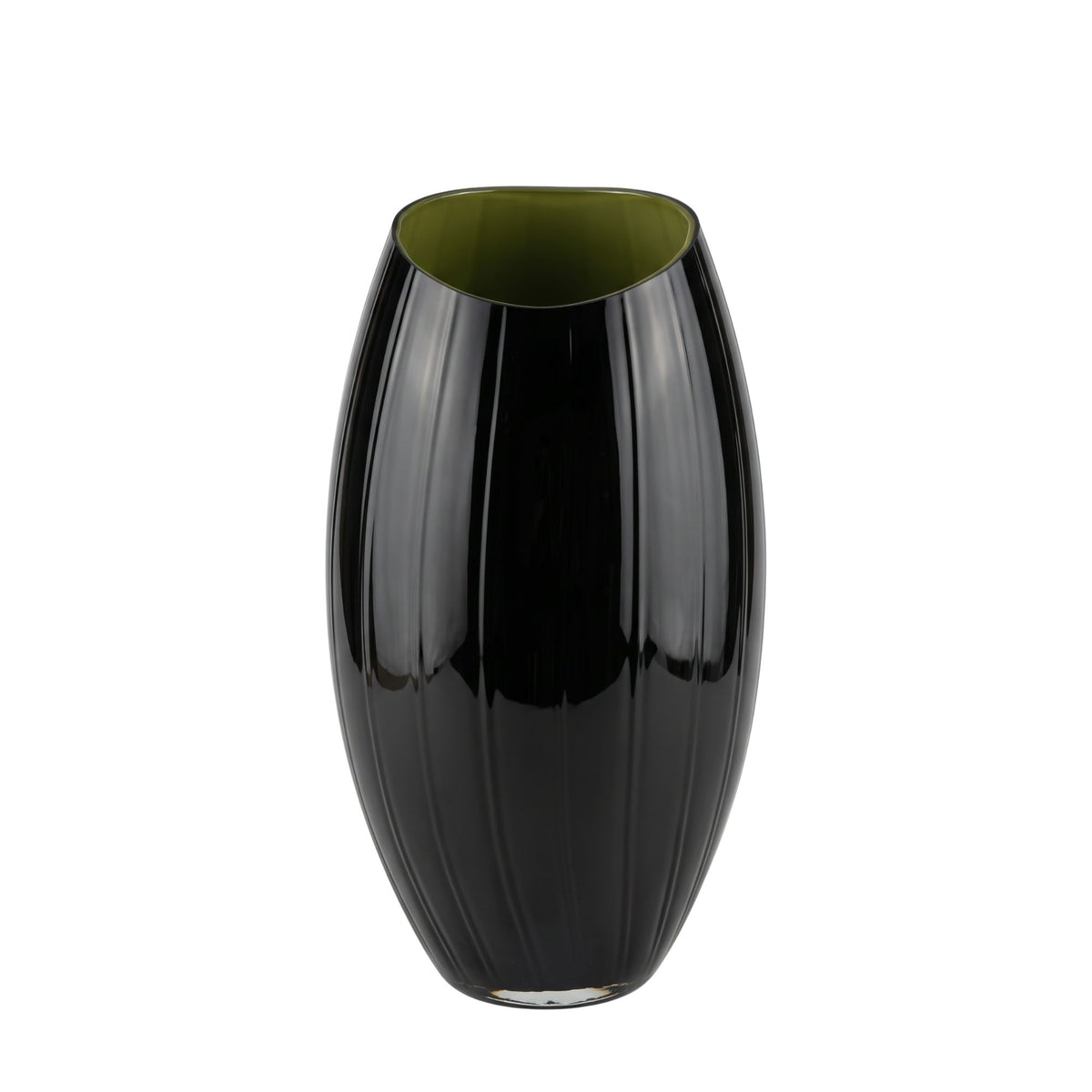 Vaso In Cristallo Nero E Verde Rogaska