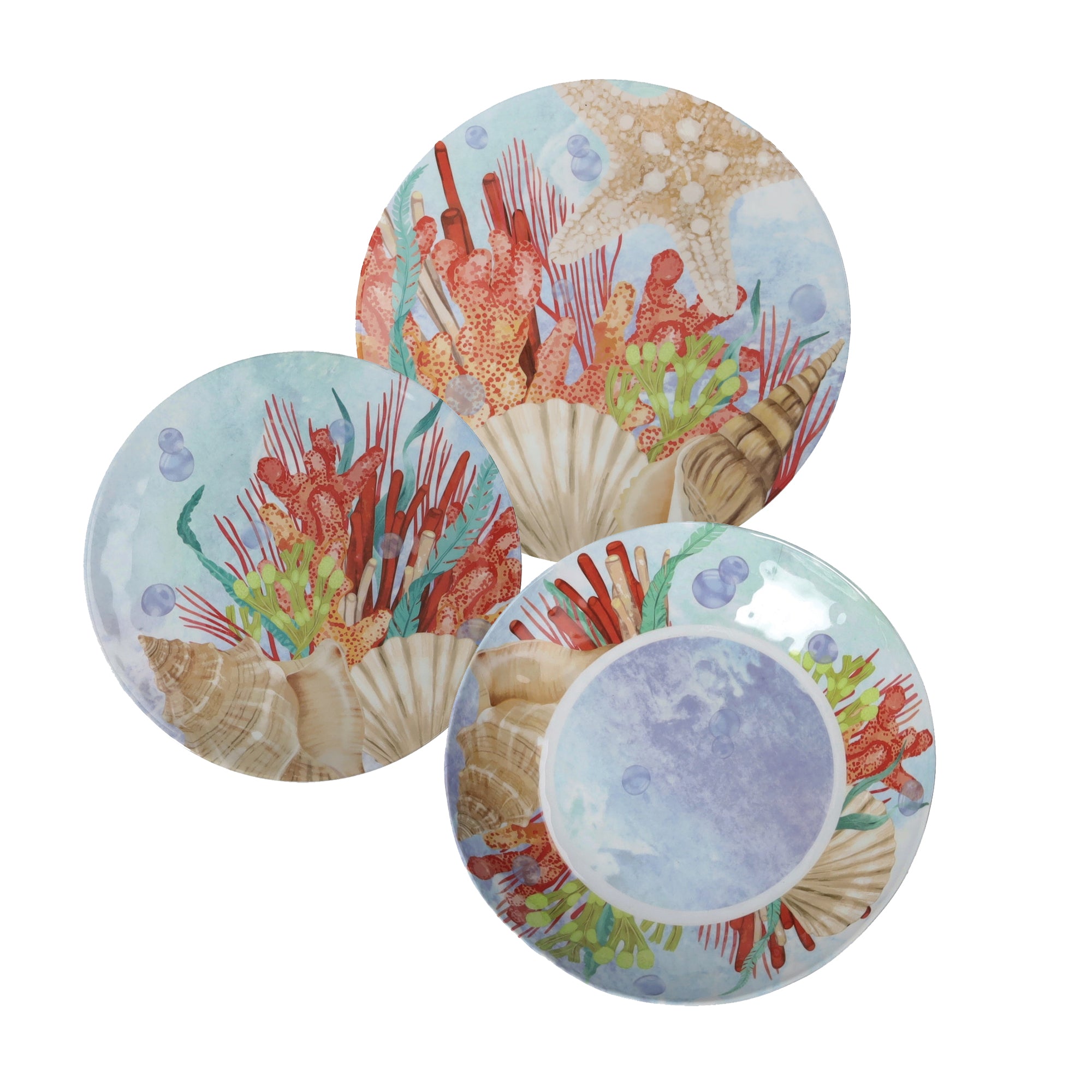 Set 18 pz piatti Oceano Melamina Brandani