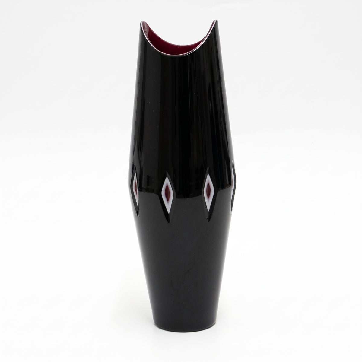 Vaso In Cristallo Rombi Rossi Luminos Rogaska
