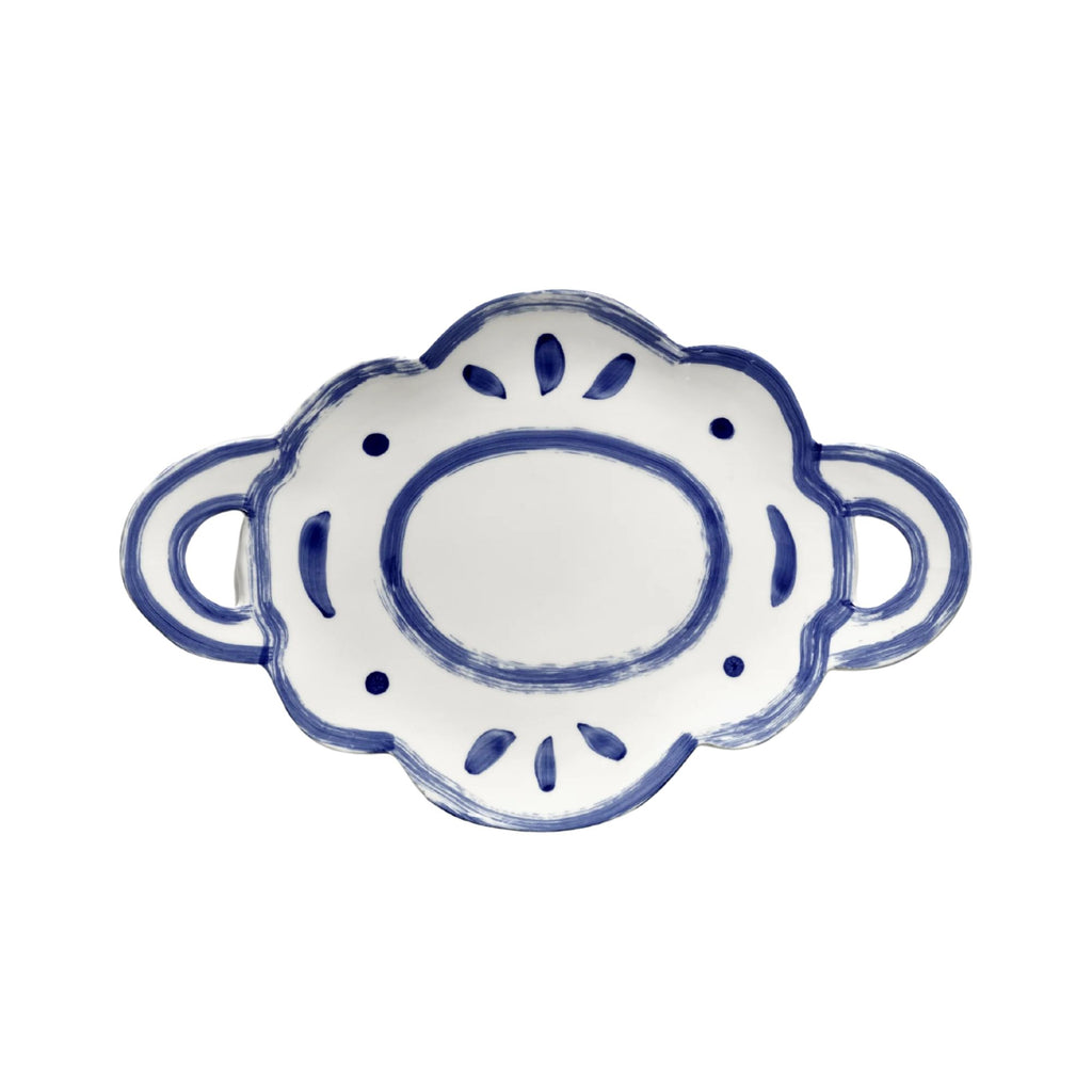 Serving Plate Oval 03 White Blue Line-up Serax