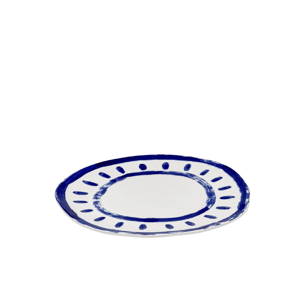 Serving Plate 01 White Blue Line-up Serax
