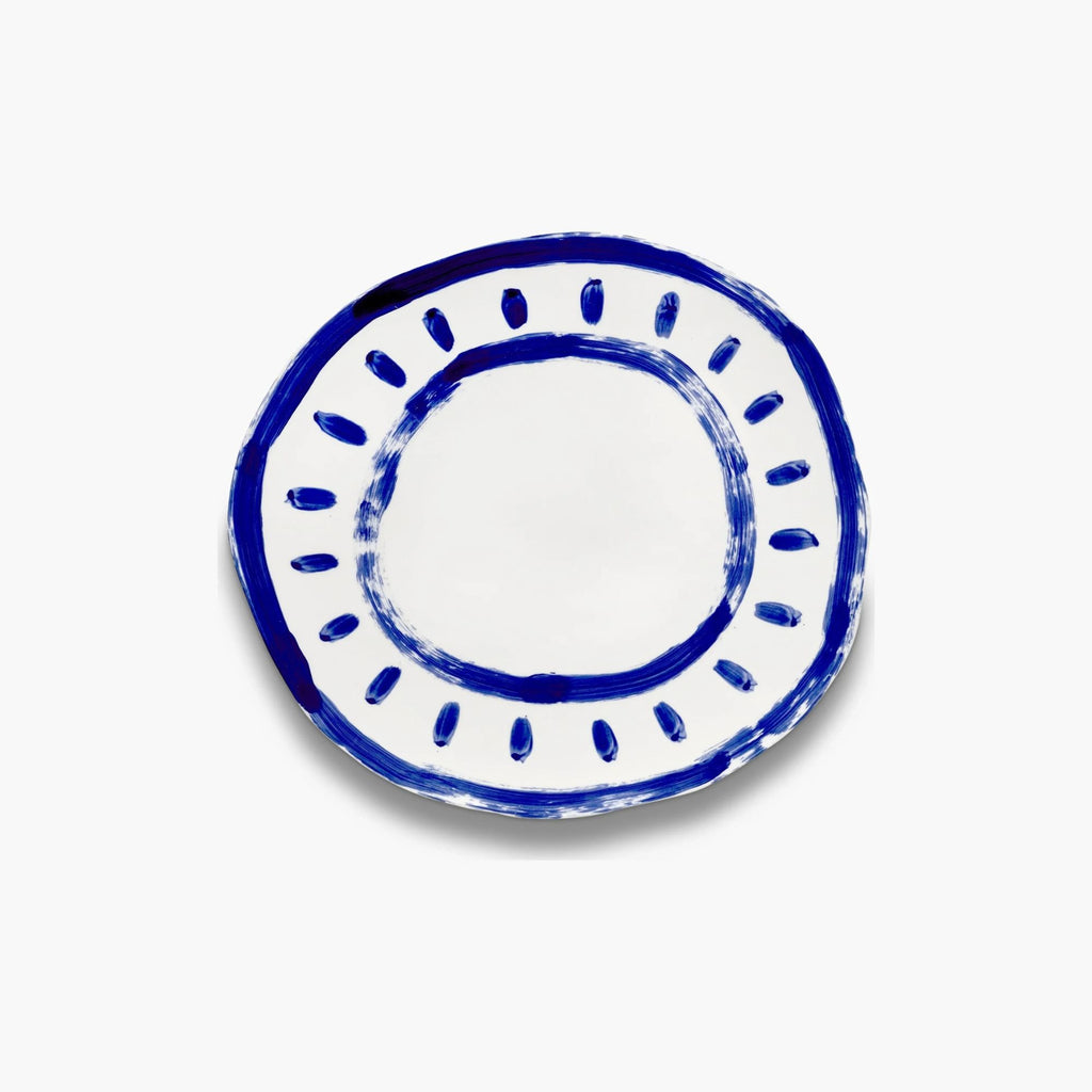 Serving Plate 01 White Blue Line-up Serax