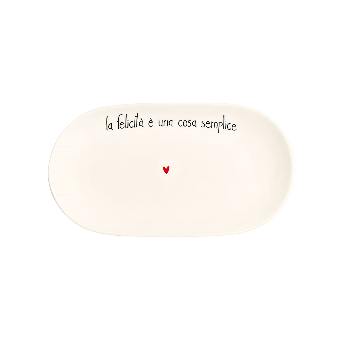 Piatto ovale fondo La felicità è una cosa semplice Simple Day