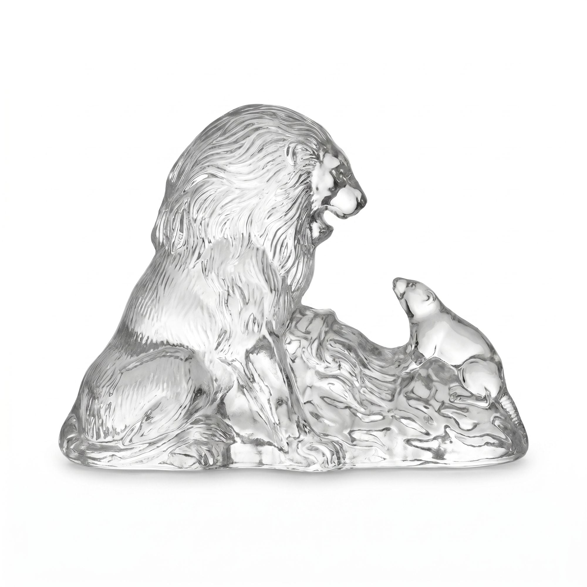 Statua Leone Cristallo Cristal Sevres