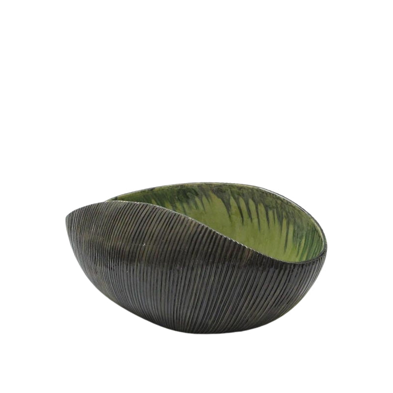 Ciotola Arricciata Marrone/Verde Edg