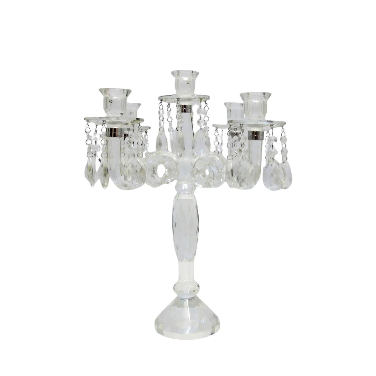 Candeliere Crystal 5 Fiamme Con Pendenti H47 Edg