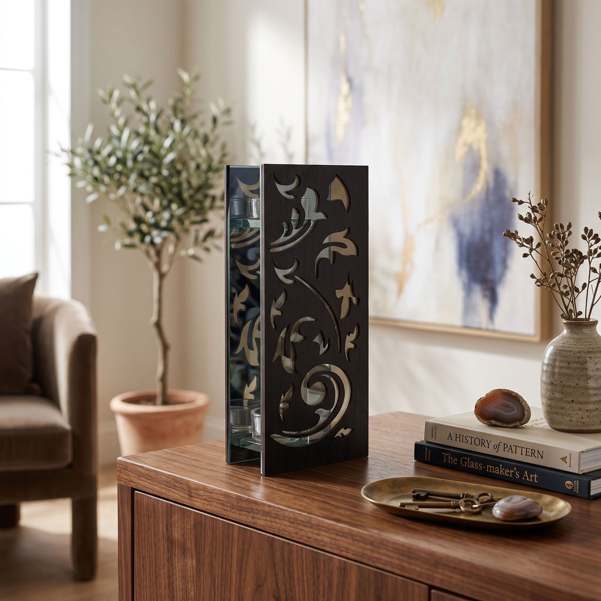 Portacandele Intarsi Legno Edg