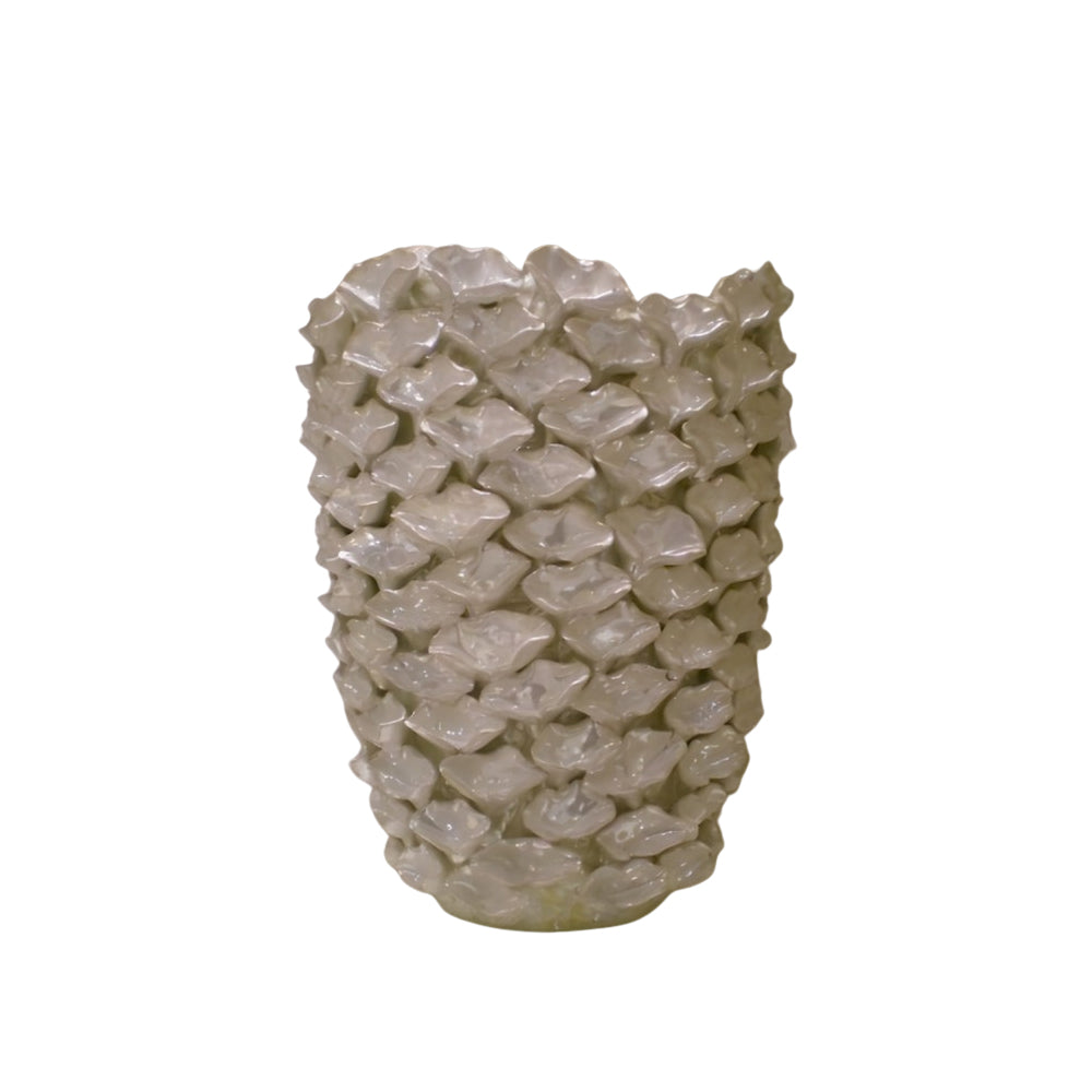 Vaso Con Applicazioni In Ceramica Edg