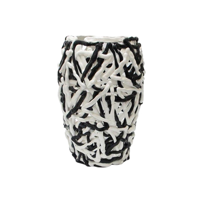 Vaso Bianco E Nero Alessandro Ciffo Xxi Silico