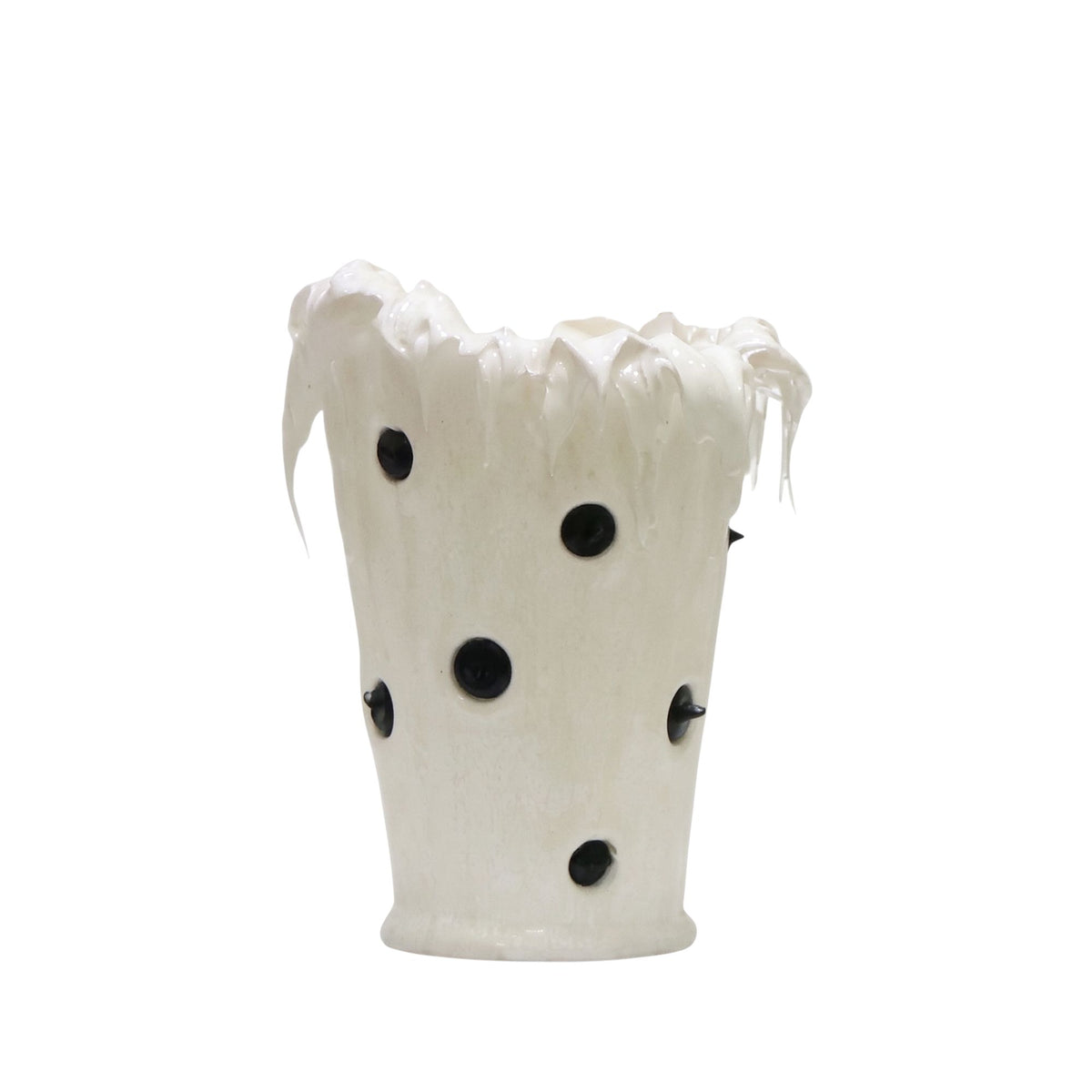 Vaso Bianco Pois Nero Xxi Silico Xxi Silico