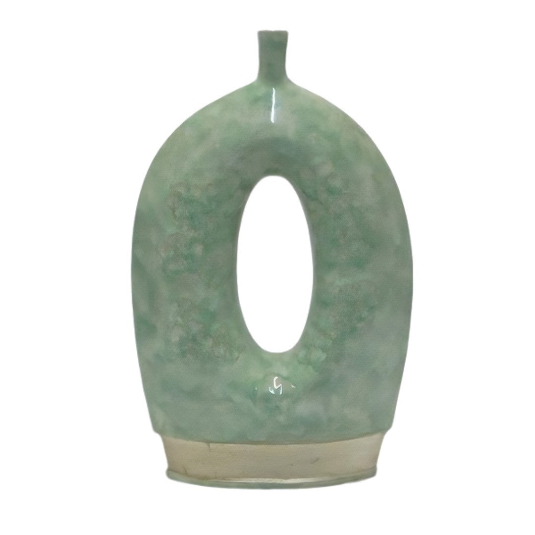 Vaso Foro Medio Bianco E Verde Edg