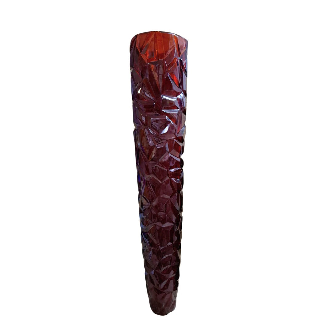 Vaso Rosso Resina Sfaccettato H 100 Edg