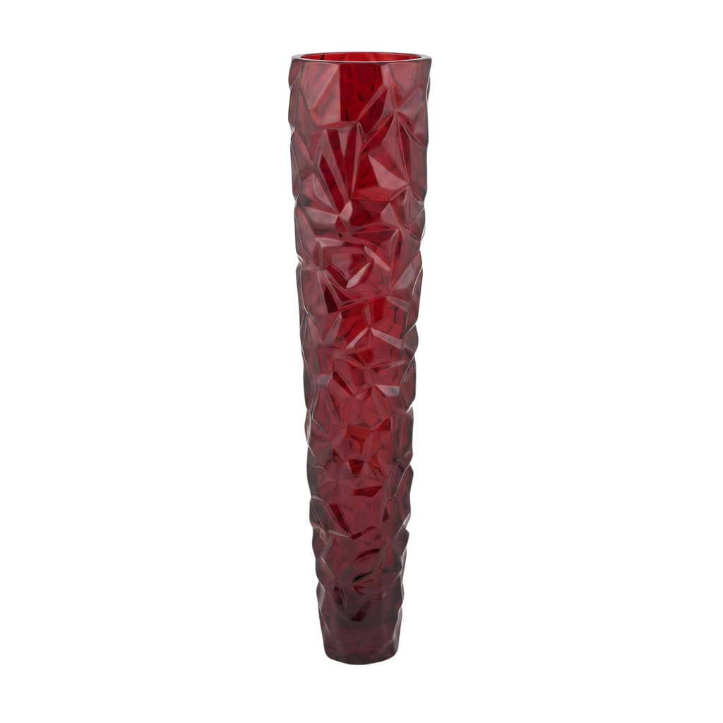 Vaso Rosso Sfaccettato Edg