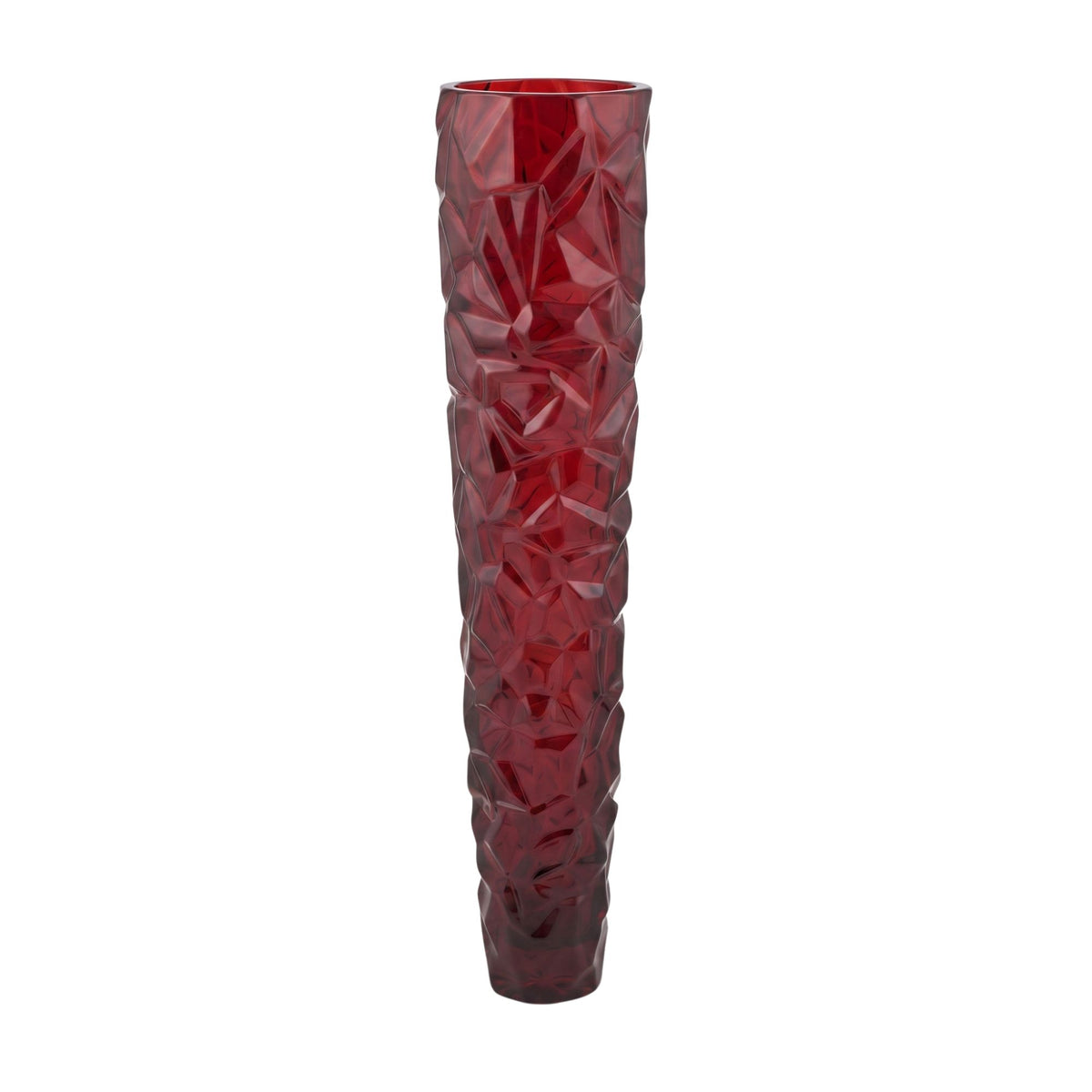Vaso Rosso Sfaccettato Edg