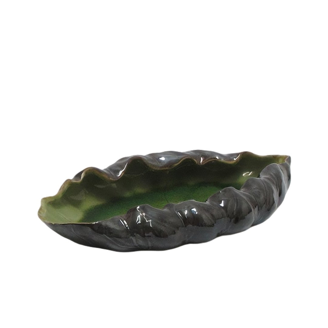 Piatto Foglia Verde Arricciata Edg