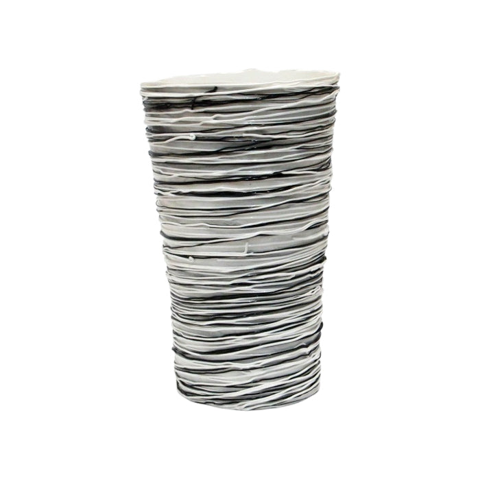 Vaso Bianco Fili Neri Alessandro Ciffo Xxi Silico