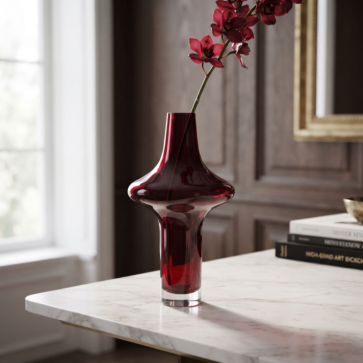 Vaso Cristallo Rosso Edg