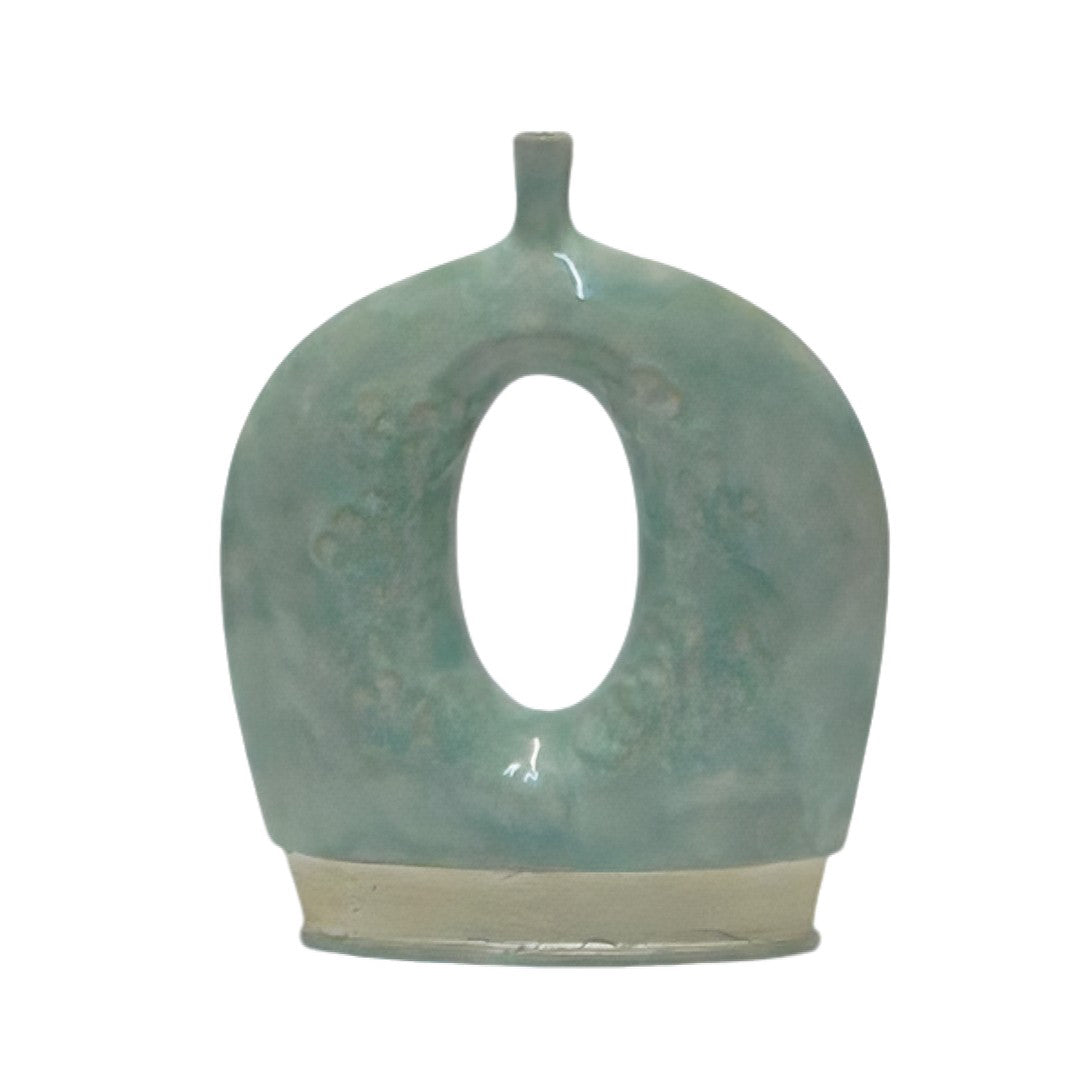 Vaso Foro Alto Bianco E Verde Edg