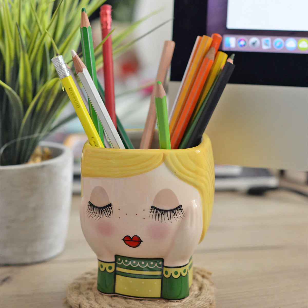 Vaso Le Pupazze Mimi`  Giallo 12X11 Egan