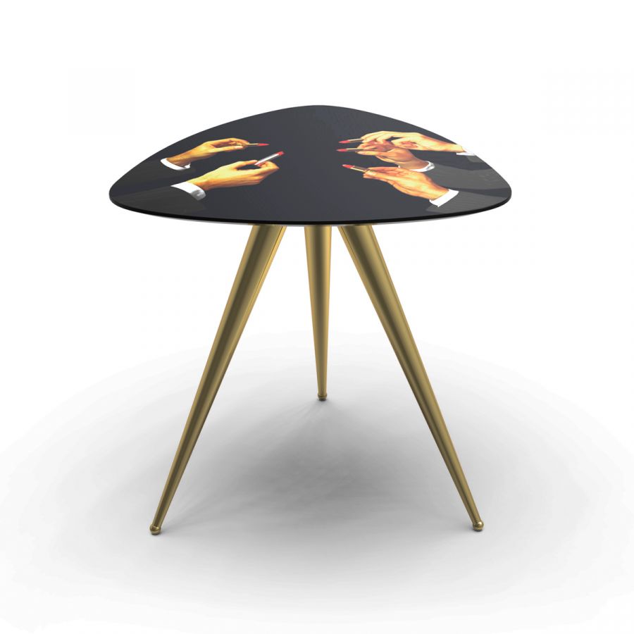 Tavolino Legno Gambe Metallo Toiletpaper Lipsticks Black Seletti