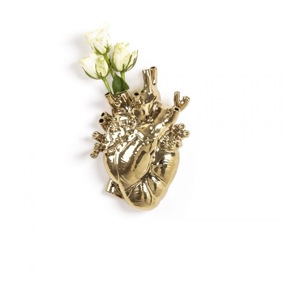 Vaso In Porcellana Love In Bloom-Gold Seletti